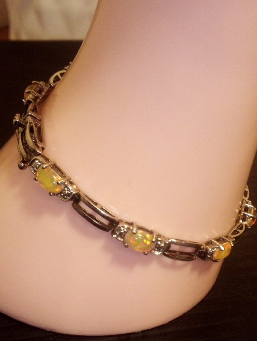 Yellow Opal Link Bracelet for Women - Sparkling Yellow Opal Accent